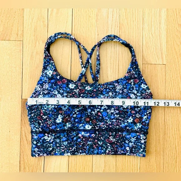 Lululemon Energy Longline Bra Medium Support B-D Size 4 in Flower Burst Multi - Picture 5 of 8